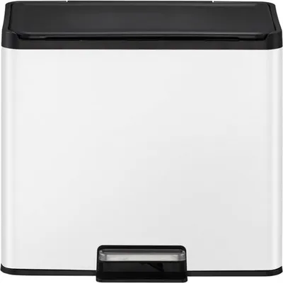 Image de EKO - Essential 2 Recycler Treteimer 20+9 Liter - Acier Polypropylène - Weiß