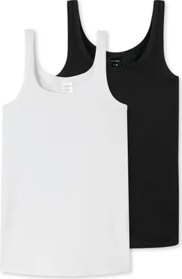 Produktbild von Schiesser 2er Pack Teens Girls 95/5 Organic Baumwolle Unterhemd / Top Arm- und Halsausschnitt mit Einfass, Breite Träger für hohen Tragekomfort, Elastische Single-Jersey-Qualität
