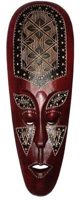 Maori Holzwandmaske, handgeschnitzt, 50 cm, Wanddeko