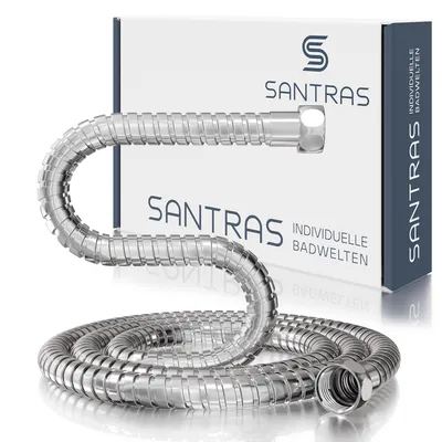 Produktbild von SANTRAS® Duschschlauch aus Metall 1/2" in Chrom - 50 cm Brauseschlauch