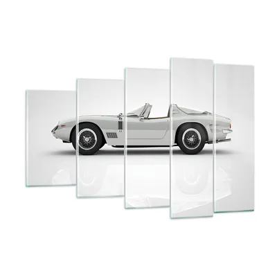 Produktbild von Bilder auf glas - 5 Teile - Sportlich Auto Vintage - 150x100cm - Glasbilder - Wandbilder - Bilder - zum Aufhängen bereit - Wanddekoration aus Glas - Glas Bilder - Wandbild auf Glas - GEG150x100-4872