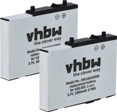 Produktbild von vhbw 2x Akku Ersatz für Nintendo USG-001, USG-003 für Spielekonsole (900 mAh, 3,7 V, Li-Ion)