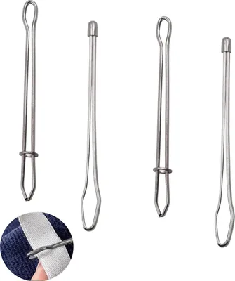 Produktbild von Frypay 4 Stück Einfädler Tweezer, einfädelhilfe nähmaschine,Durchziehnadeln Einfädler, Elastikband Einfädelhilfe Haushalt,Crafting-Seil-Schnur Ziehen Gewindewerkzeug, für DIY