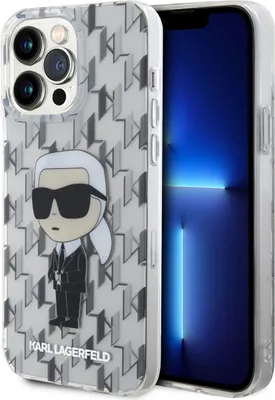Immagine prodotto di Custodia rigida in TPU Karl Lagerfeld per iPhone 15 Pro Max - Monogramma Ikonik - Trasparente
