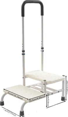 Obrázok produktu pre Rebrík, nastaviteľné madlo, nosnosť 135 kg, BIELY