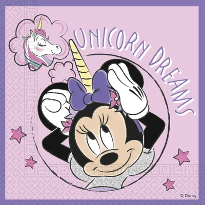 Image de Serviettes Minnie avec licorne Unicorn Dreams 20 pièces