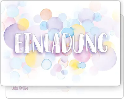 Imagen del producto de Tarjetas de invitación para fiestas infantiles - Set de 12 - Invitación de cumpleaños con diseño de acuarela