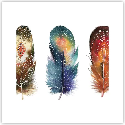 Produktbild von Poster - Poster ohne Rahmen - Feder Vogel Farbe - 30x30 cm - Wand Bild - Wanddeko - Wandbilder - Kunstposter - Wandposter - Bilder - Kunstdruck - Wanddekoration - Wandbild - P2XAC30x30-4927