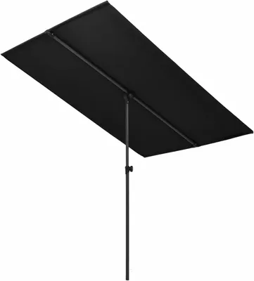Produktbild von Drehbarer Garten-Sonnenschirm – Marktschirm – Schattenspender – 360 Grad schwenkbar – 180 x 215 cm – Schwarz