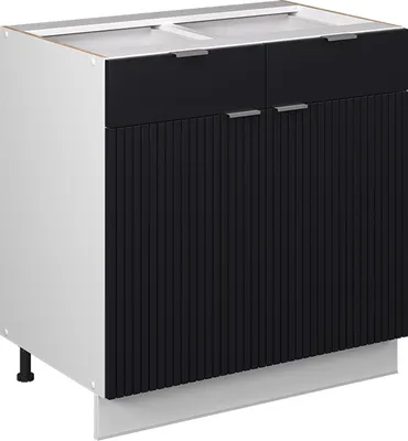 Produktbild von Küchenunterschrank Vicco Fame-Line Schwarz gestreift 80 cm ohne Arbeitsplatte, Model 50923