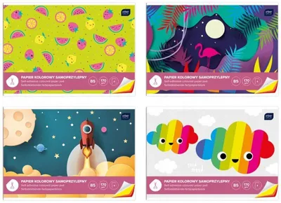 Produktbild von Interdruk Block Buntpapier B5 Selbstklebend Kreativ 8 Blatt