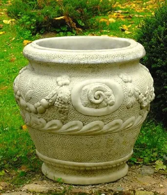 Obrázok produktu pre Casa Padrino Barokový záhradný kvetináč sivý Ø 59 x v. 66 cm - Nádherný kvetináč v barokovom štýle - Barokové doplnky pre záhradu a terasu
