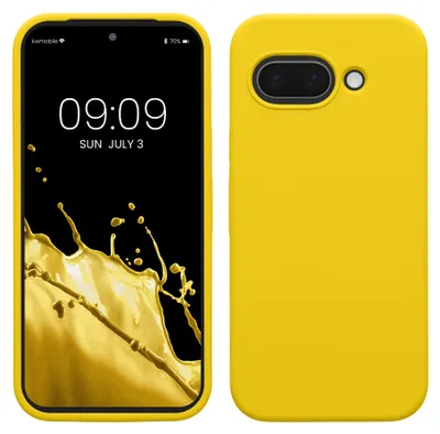 Produktbild von kwmobile Handyhülle für Google Pixel 9a Hülle, für Pixel 9a Case - Hülle Silikon - kabelloses Laden - Strahlend Gelb