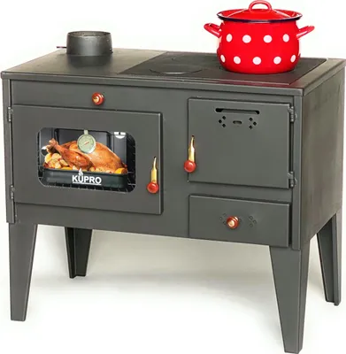Produktbild von EEK A Kaminofen mit Backfach und Herdplatte 93933 7,5 kW Kamin Gartenofen Küche Outdoor Ofen Holz