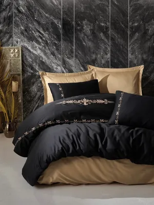 Obrázok produktu pre L'Essentiel Linge de Maison, Gloria - Gold, súprava posteľnej bielizne, súprava posteľnej bielizne, 100 % bavlnený satén, 200 x 220 cm