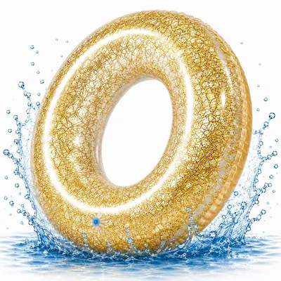 Produktbild von Aufblasbar Schwimmring mit Glitzer Konfetti Ø 120 cm Schwimmreifen Pool & Wasser, für Erwachsene & Kinder (Schwimmring Glitzer)