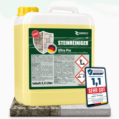 Produktbild von Steinreiniger Ultra Pro, intensiver Steinreiniger für außen mit Sofortwirkung, entfernt Schmutz, Grünbelag & Flechten auf Steinen 1x 2.5L