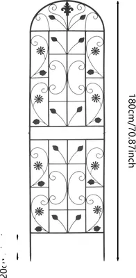 Zdjęcie produktu dla Krata, żelazna konstrukcja, elegancki kwiatowy wzór, czarny