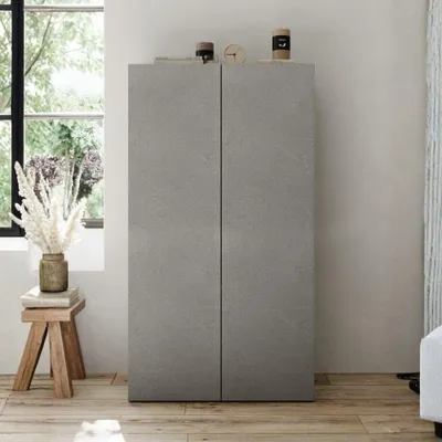 Immagine prodotto di Scarpiera con 5 ripiani e 2 ante Brex ghisa e pietra 63x35x114H