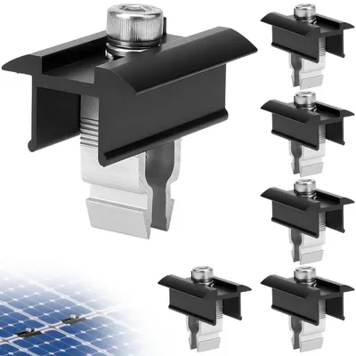 6 Solar-Mittelklemmen, Aluminium, 30-45 mm, verstellbar