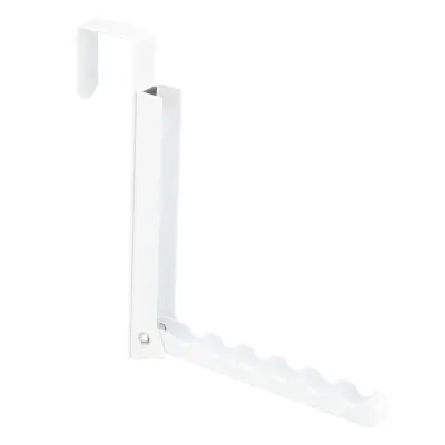 Imagen del producto de Percha para la puerta, blanca, plegable, de metal, que ahorra espacio. Ideal para colgar abrigos, gorros, toallas, etc