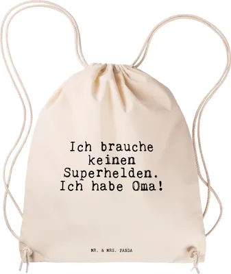 Produktbild von Mr. & Mrs. Panda Jutebeutel Ich brauche keinen Superhelden.... - Transparent - Geschenk, Oma Spruch, Sprüche Weisheiten Zitate Lustig Weisheit Worte, Enkelin, Beutel, Omi