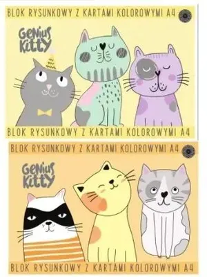 Zdjęcie produktu dla Blok rysunkowy A4/15K kolor Genius Kitty (10szt) - Ziemia Obiecana