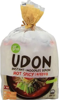 Produktbild von 2er Pack - ALLGROO Instant-Noodles Udon, würzig-scharf (2x 690g) | Udon-Nudeln UDONG HOT SPICY (3 Portionen je 230g)