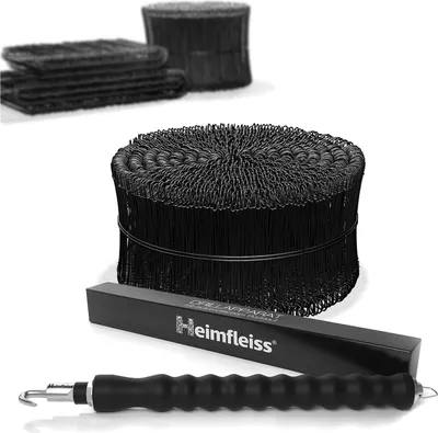 Immagine prodotto di Heimfleiss® Filo per trapano + occhiello Filo per cemento armato 1,4 x 100 mm (1000 pezzi) - Set di fili rossi rivestiti in PVC di colore nero - Filo di legatura per trapano a filo