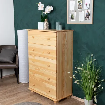 Produktbild von Kommode Kiefer massiv Vollholz natur 020 - Abmessung 122 x 80 x 42 cm (H x B x T)