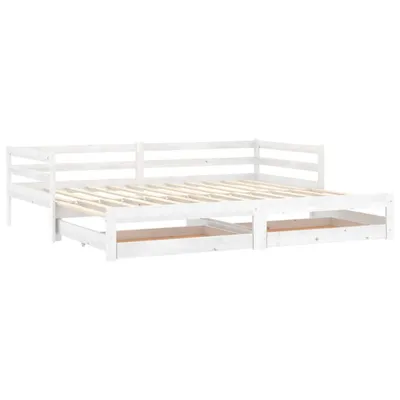 Obrázek produktu pro Výsuvná válenda 2 x (90 x 200) cm bílá masivní borovice