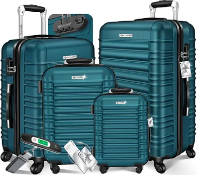 Produktbild von KESSER® 4tlg. Hartschalenkofferset Hartschalenkoffer Reisekoffer Set Reisekofferset Trolley Koffer Inkl. Kofferwaage + Gepäckanhänger Rollkoffer Schloss 4 Rollen ABS-Hartschale Teleskopgriff S-M-L-XL