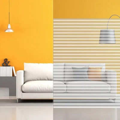 Produktbild von DIMEXACT - DIMEXACT Selbstklebende Dekorfolie mit Motiven für Fenster, Effekt Halbgeöffnete Jalousie, Breite 1,52 m, Rolle -152 cm x 10 m - en Rouleau