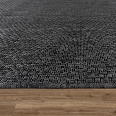 Produktbild von In- & Outdoor Teppich Flachgewebe einfarbig modern wetterfest für Terrasse Küche Grösse 80 cm Rund