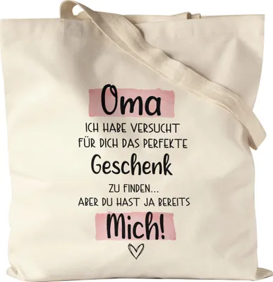 Produktbild von Oma Geschenk Jutebeutel Stoffbeutel Canvas  Omi Großmutter Geschenkidee Geburtstag Enkel Enkelin Enkelkinder