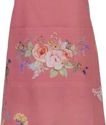 Produktbild von Küchenschürze mit Blumenmuster in Pink, 70 x 85 cm aus Baumwolle