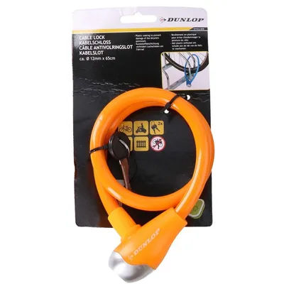 Produktbild von Dunlop Fahrradschloss Kabelschloss mit Schlüssel Rot 65cm