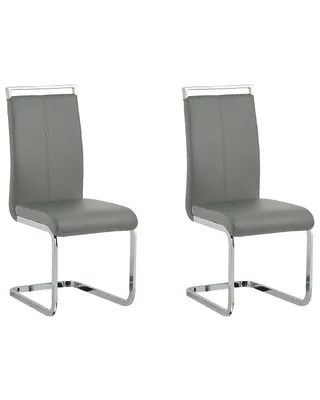 Image de BELIANI Lot de 2 chaises console grises pour salle à manger salle de conférence en style moderne