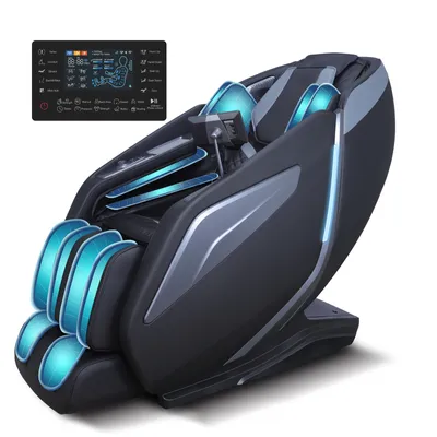 Produktbild von HealthRelife 4D-Massagestuhl mit Luftkissen, Zero Gravity, Shiatsu-Fußmassage, APP-Steuere, Schwarz