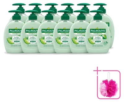 Productafbeelding van 12 x Palmolive Hygiene Plus Sensitive handzeep met aloë vera - 300 ml - voordeelverpakking - 12 stuks