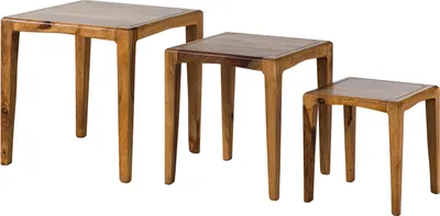 Image de MASSIVMOEBEL24 | ANCONA #112 Table d'appoint en bois de sheesham - laqué / marron 50x50x50