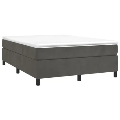 Zdjęcie produktu dla Łóżko Kontynentalne, Ciemnoszare, Obite Aksamitem, 140X190 Cm Lumarko!
