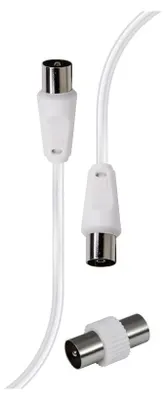 Image de Ridem Câble Antenne M/F RDM CL105 5m Blanc Avec Adaptateur M/M