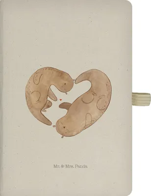 Produktbild von Mr. & Mrs. Panda Journal Otter Herz - Transparent - Geschenk, Liebe, Notizbuch A5, Reisetagebuch, Hochzeitstag, Tagebuch, Skizzenbuch
