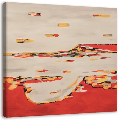 Produktbild von Leinwandbild abstrakte komposition 60x60 cm Feeby rot wandbild bereit zum aufhängen
