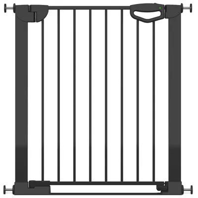 Produktbild von GEUTHER Easylock Flat Step Treppen- & Türschutzgitter | Schwarz | 76–83 cm | Ohne Bohren | Flacher Trittbalken | Auto-Close | DIN EN 1930:2011