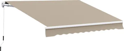 Image de Store à bras articulé en aluminium, 3,95 m, protection solaire, beige, pour balcon et terrasse