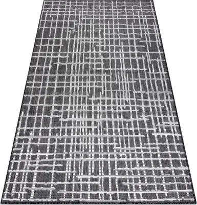 Produktbild von Teppich SISAL SION Gitter, Linien 22144 flach gewebt schwarz / ecru  Schwarz 120x170 cm
