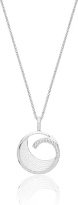 Produktbild von Atemberaubender 925 Sterling Silber Damen - Anhänger + Kette mit Perlmutt, Zirkonia; TRS37864
