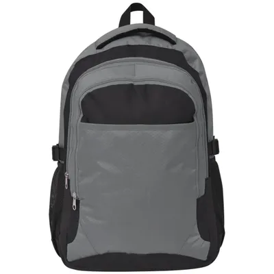 Image de vidaXL Sac à dos scolaire 40 L noir et gris